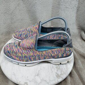 Skechers Shoes Womens Size 7.5 Multicolor Textile Slip On Go Walk 3 Sneakers